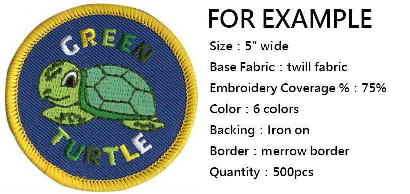 Custom Embroidery patch example