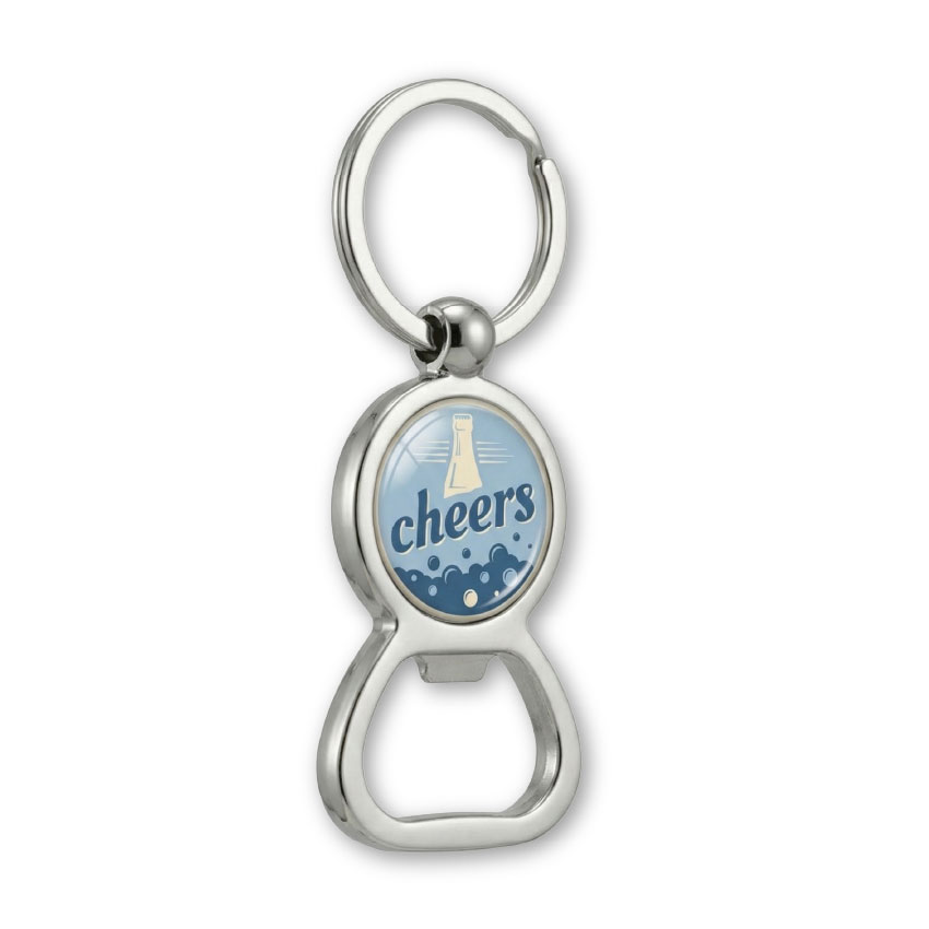 Iron metal bottle opener keychain with custom printed epoxy sticker Iron metal bottle opener keychain with custom printed epoxy sticker for full-color logo display