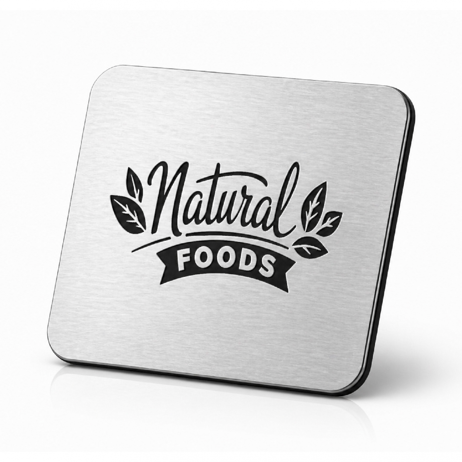 metal-drink-coasters-53 Metal drink coasters with Natural Foods leaf and berry design