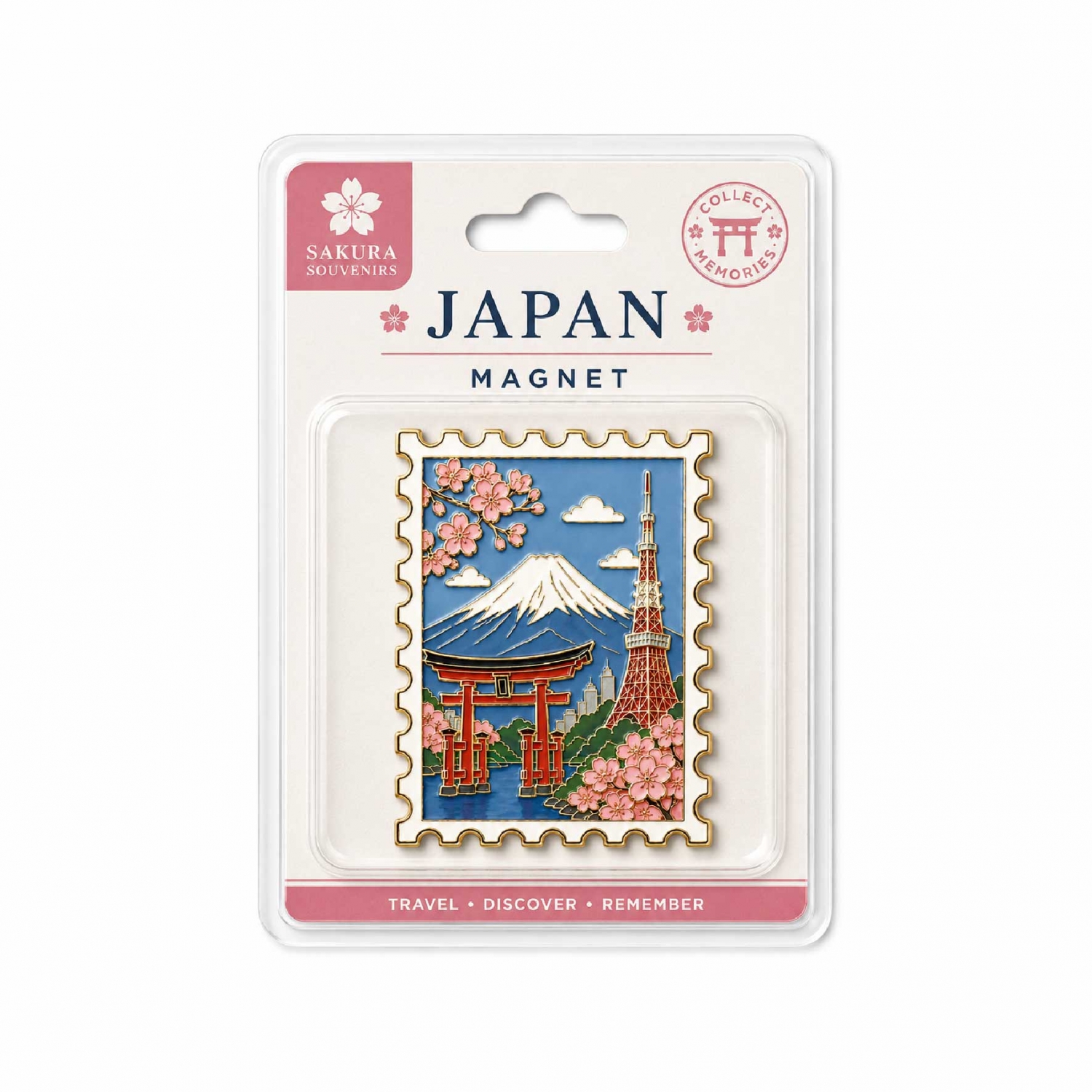 custom-japan-metal-fridge-magnet-packaging Custom fridge magnet with Japan design packed on a retail paper card with an OPP bag