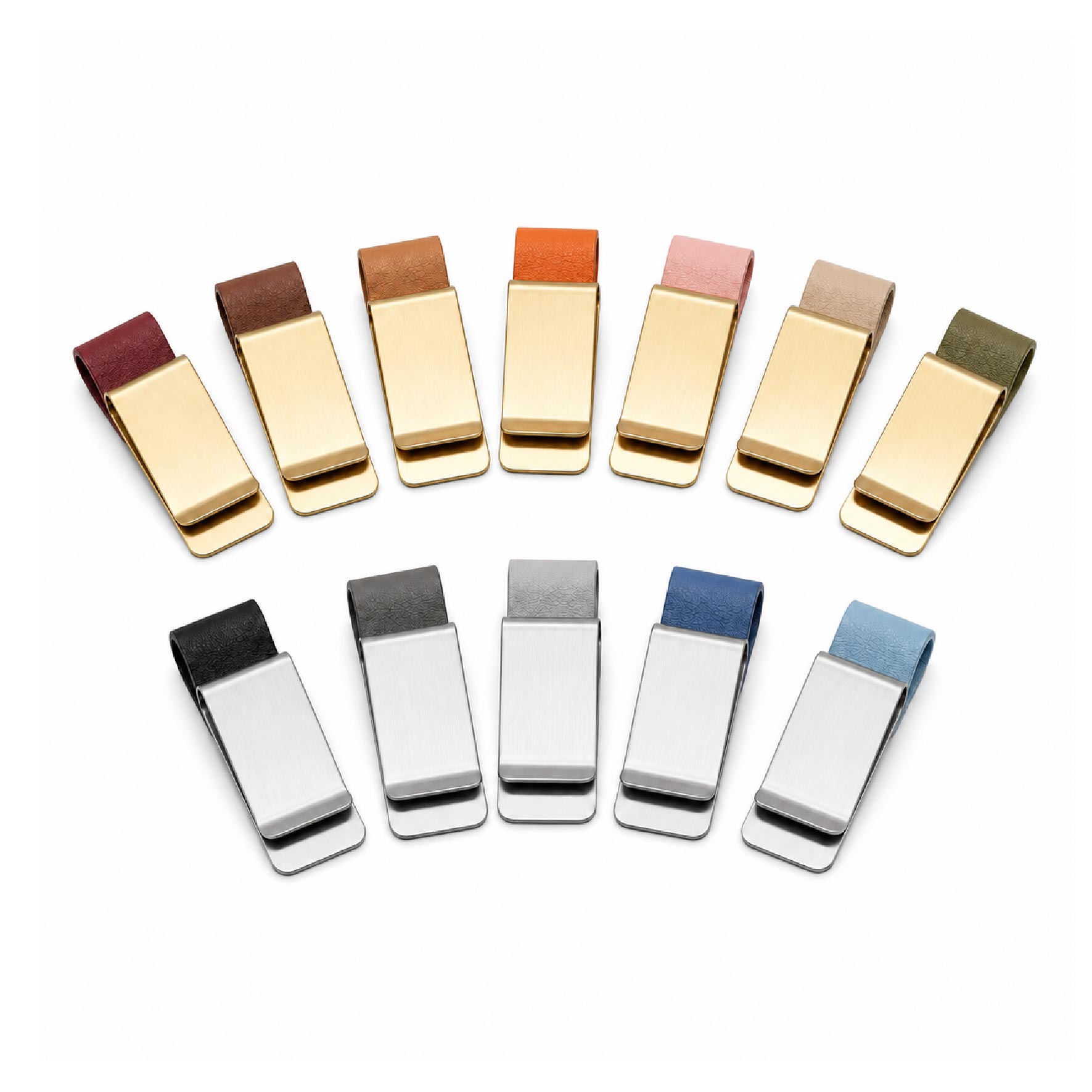 Different PU leather color options for custom notebook pen clips